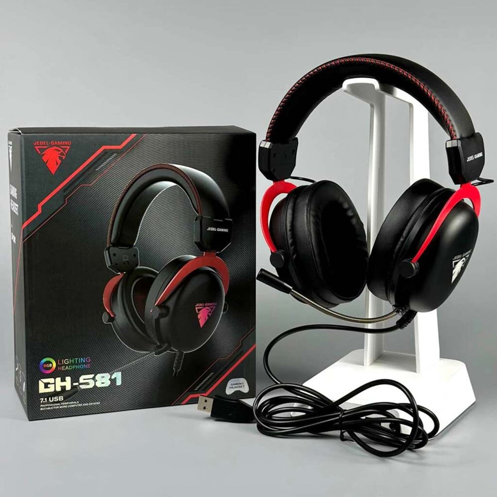 Jedel GH-581 Profesyonel Headset Pro 7.1 Usb Girişli Rgb Gaming Oyuncu Kulaklığı