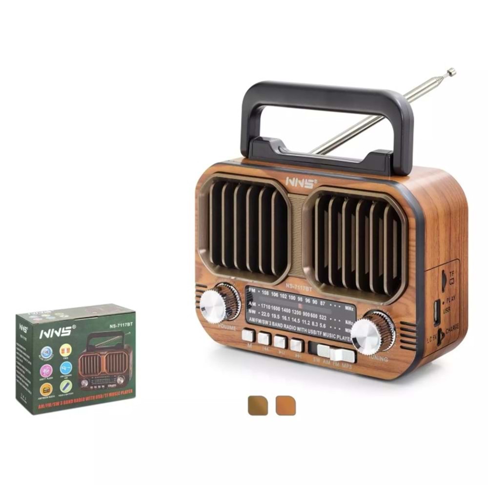 TELSAN NS-7117BT USB/SD/FM/BLUETOOTH NOSTALJİ GÜÇLÜ SİNYAL MÜZİK KUTUSU