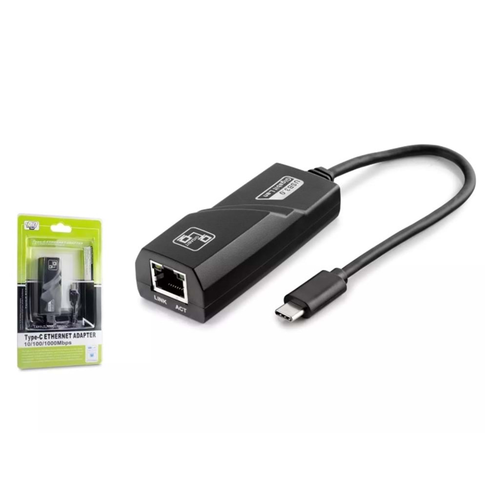 Hadron Hdx5275 Gigabit Ethernet Card Type-C 1000Mbps Siyah