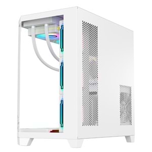 GAMEAGLE EDGE BEYAZ BİLGİSAYAR KASASI + 850W 80 PLUS BRONZE POWER + 360MM SIVI SOĞUTMA + 7 ARGB KUMANDALI FAN BEYAZ