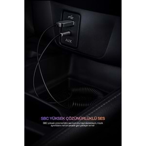CONCORD BT-17 Kablosuz Aux Bluetooth 5.3 Araç Kiti Telefon Müzik Dinleme Tak Çalıştır