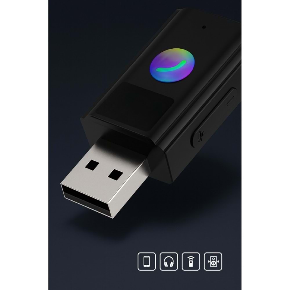 CONCORD BT-16 2IN1 Bluetooth Receiver | USB-Aux Kablo Ses Kontrol Ekran