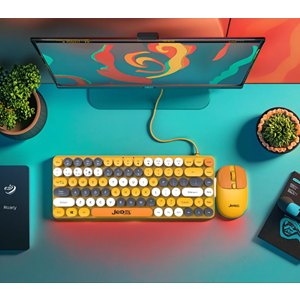 Jedel WS682B Colorful Wireless Kablosuz + Blueooth Klavye Mouse Set