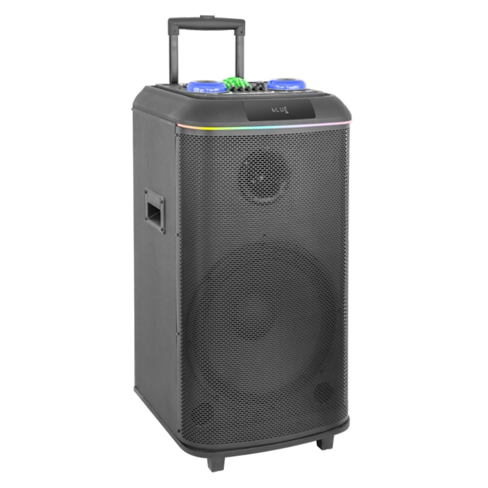 TELSAN DM-T1505 SD/USB/FM DOUBLE 15inc BLUETOOTH KARAOKE MİKROFONLU KABLOSUZ KUMANDALI RGB MÜZİK KUTUSU