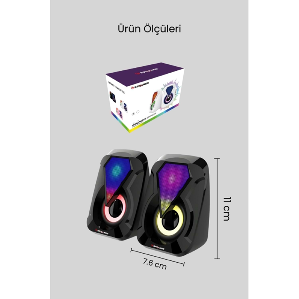 Sprange SR-PN785 2.0 3W*2 USB + 3.5mm 5V Hoparlör