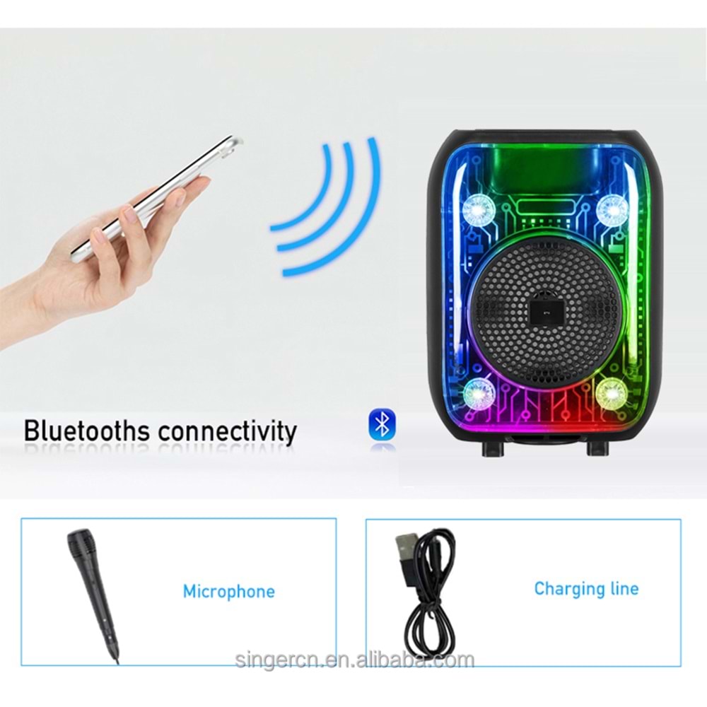 Platoon PL-4679 BT/SD/USB/AUX 6.5İNÇ Işıklı Bluetooth Speaker (AO-628)