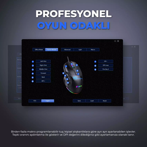 MKESPN X10 Gaming Mouse 12800 DPI 9 Tuş Makro 1000 Hz RGB