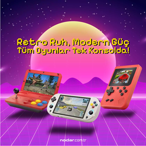 NODAR ND761 Retro Mini Arcade El Oyun Konsolu 400 in 1 Dahili Oyunlu