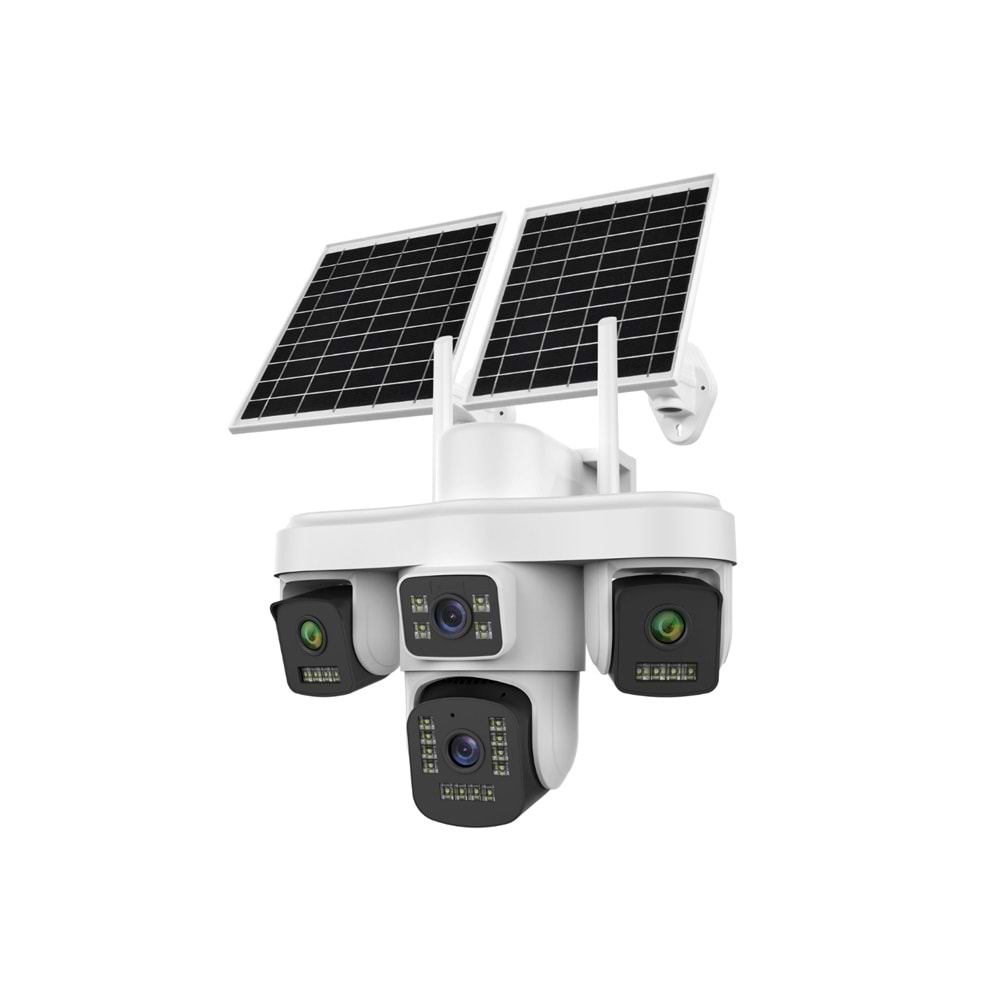 TRİO TR-SGX479 4 Kameralı 4x3MP 12MP 4G Solar PTZ Güvenlik Kamerası Sim Kartlı