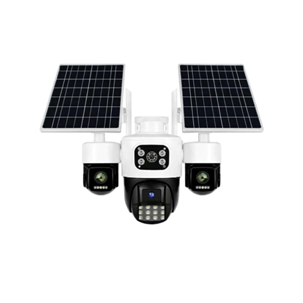 TRİO TR-SGX459 4 Kameralı 4x3MP 4G Solar PTZ Güvenlik Kamerası Sim Kartlı