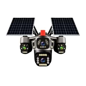 TR-SGX439 Güneş Enerjili 4X3MP 12MP 4G Sim 1 Sabit 3 Hareketli FULL PTZ Kamera