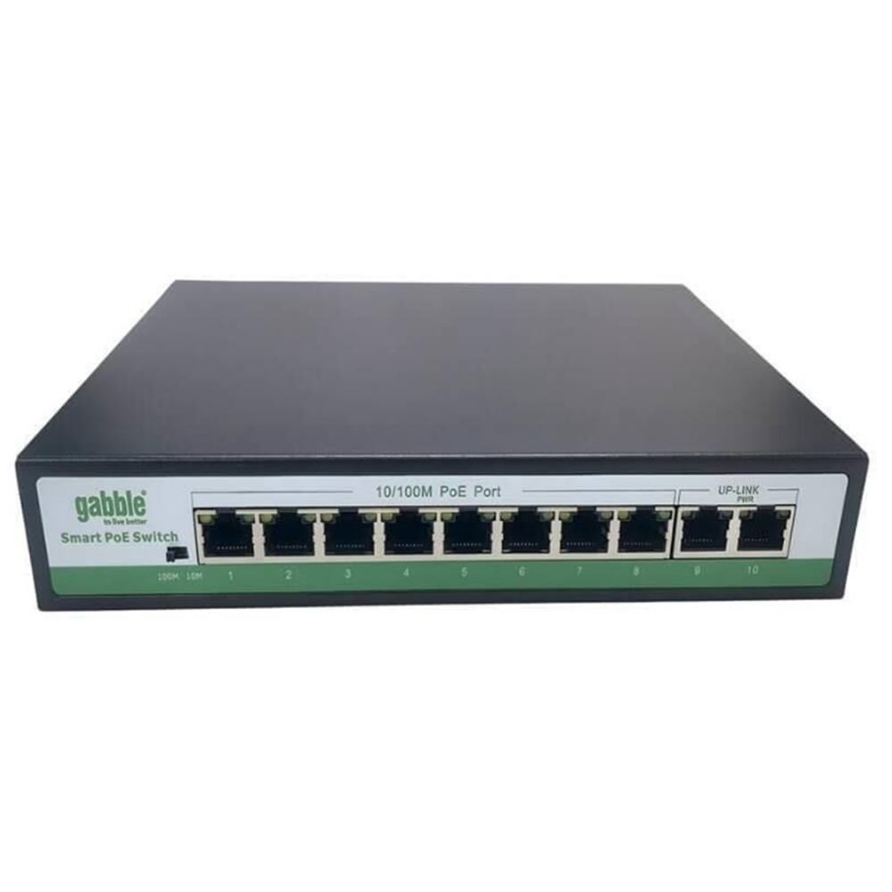 Gabble GAB-P82MM POE8 Port 10/100 Mbps + 2 Port 10/100 Uplink PoE Switch