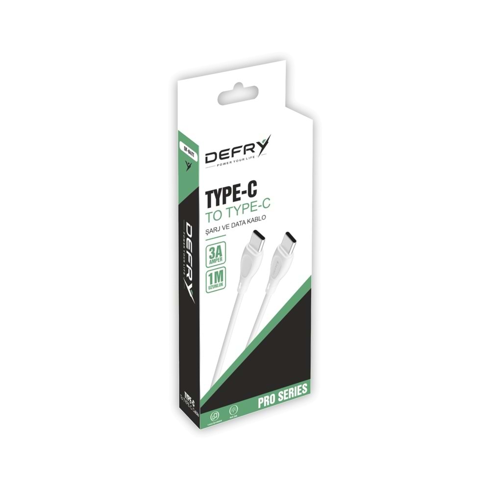 DEFRY DF-04TT TYPE-C TO TYPE-C 3A ŞARJ VE DATA KABLOSU
