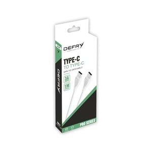 DEFRY DF-04TT TYPE-C TO TYPE-C 3A ŞARJ VE DATA KABLOSU