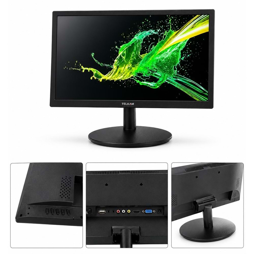 TELKAM TK-19 LED MONİTÖR 19inç 1440*900 HD 5MS 60HZ HDMI + VGA HD Monitör
