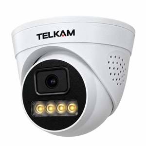 TELKAM TK-405 GECE RENKLİ GÖRÜŞ 4 WARM LED 4MP DOME POE IP SESLİ FULL HD GÜVENLİK KAMERASI