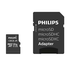 PHILIPS FM12MP45B/00 Micro SDXC Kart 128GB Class10 UHS-I U1 Adaptörlü