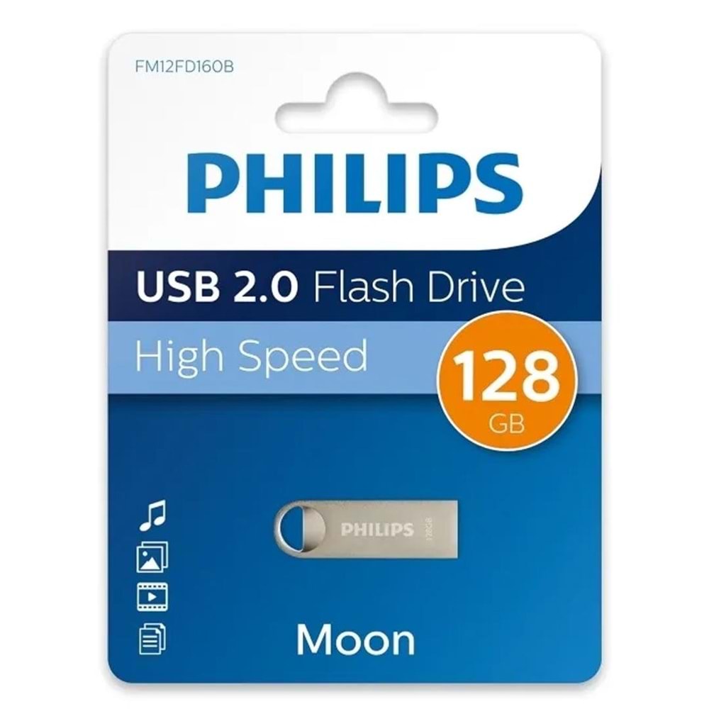 PHILIPS FM12FD160B/00 USB 2.0 128GB Moon Klasik Gümüş Flash Bellek