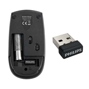 Philips SPK7398B/38 1600 DPI Sessiz Tıklama Siyah Kablosuz Ofis Mouse