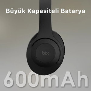 BİX Soundcraft BH3 Katlanabilir Hoparlör Özellikli EQ Mod TF Kart Girişli 40mm Sürücü Kablosuz Bluetooth 5.3 Kulaküstü Kulaklık Buz Grisi