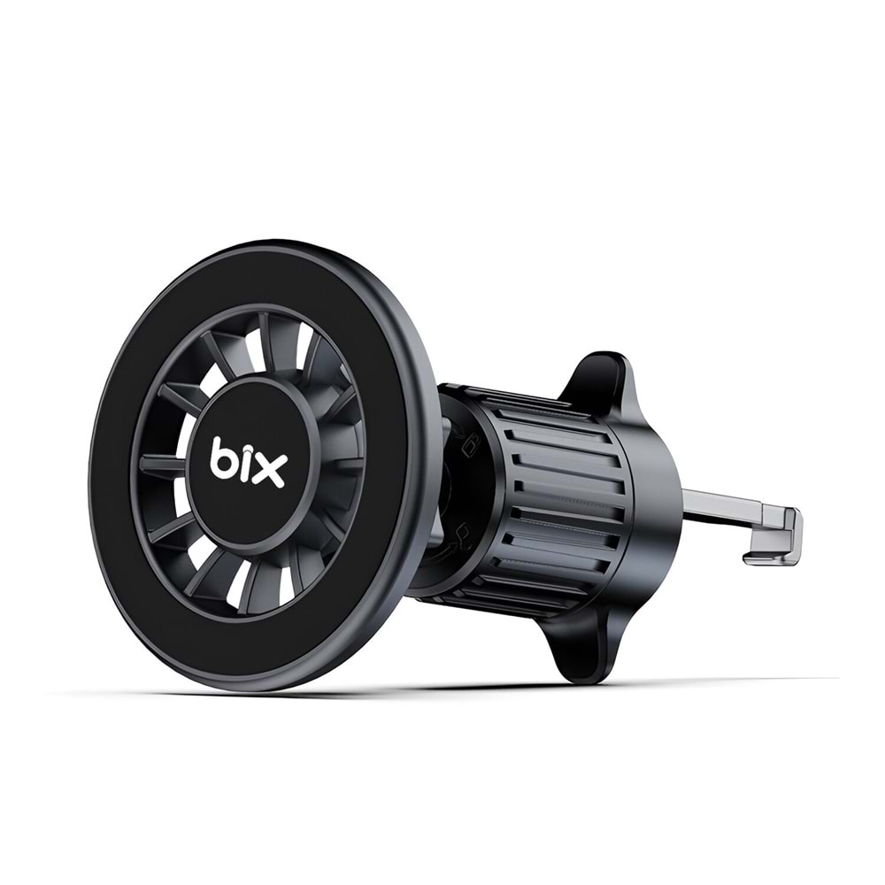 BIX BXCH13 360° Ayarlanabilir Hava Menfezi için Metal Kancalı Manyetik Araç İçi Telefon Tutucu Siyah