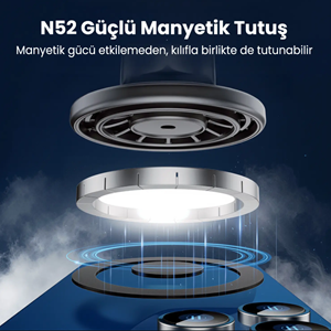 BIX BXCH13 360° Ayarlanabilir Hava Menfezi için Metal Kancalı Manyetik Araç İçi Telefon Tutucu Siyah