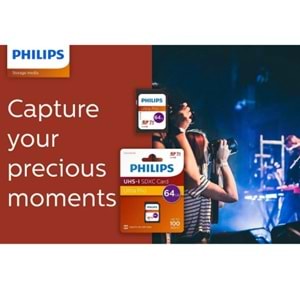 Philips FM64SD65B SDXC UHS-I U3 V30 A1 64GB Class10 Ultra Pro SD Hafıza Kart