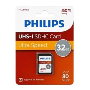 Philips FM32SD45B SDXC UHS-I U1 V10 A1 32GB Class10 Ultra Pro SD Hafıza Kart