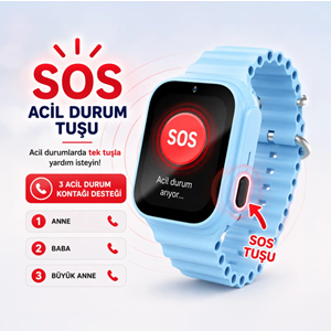 Bix Kids KW01 Sim Kartlı GPS Takipli SOS Kameralı ve Görüntülü Konuşmalı 4G Çocuk Akıllı Saati