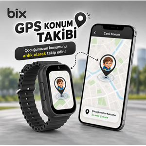 Bix Kids KW01 Sim Kartlı GPS Takipli SOS Kameralı ve Görüntülü Konuşmalı 4G Çocuk Akıllı Saati