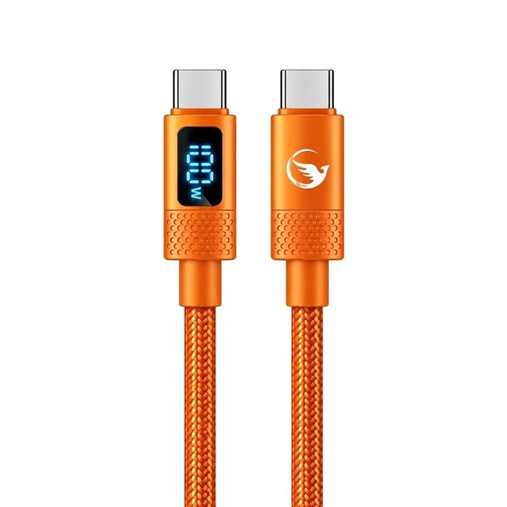 SPRANGE SR-15 100W 5A Type-C Data ve Şarj Kablosu Siyah