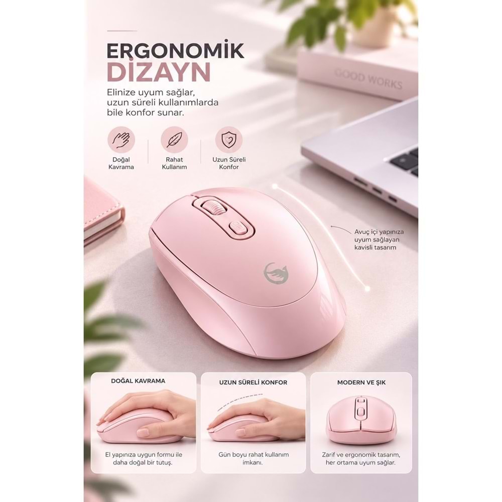 SPRANGE SR-M4 Kablosuz & Bluetooth 5.4 Şarjlı Mouse