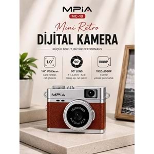 MPİA MC-10 Mini Retro Dijital Kamera 1080P Full HD Fotoğraf & Video Çekimi LCD Ekran Fotoğraf Kamerası