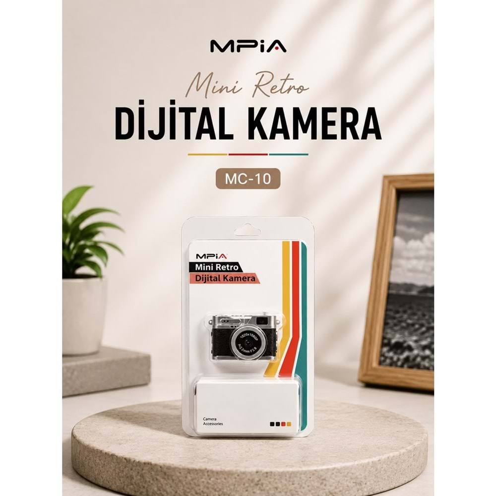 MPİA MC-10 Mini Retro Dijital Kamera 1080P Full HD Fotoğraf & Video Çekimi LCD Ekran Fotoğraf Kamerası