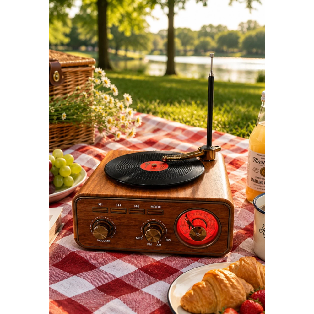 Meier MD-1317BT Nostaljik Görünümlü Bluetooth Hoparlör ve 3 Bantlı Şarjlı Radyo PL-4737