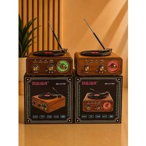 Meier MD-1317BT Nostaljik Görünümlü Bluetooth Hoparlör ve 3 Bantlı Şarjlı Radyo PL-4737