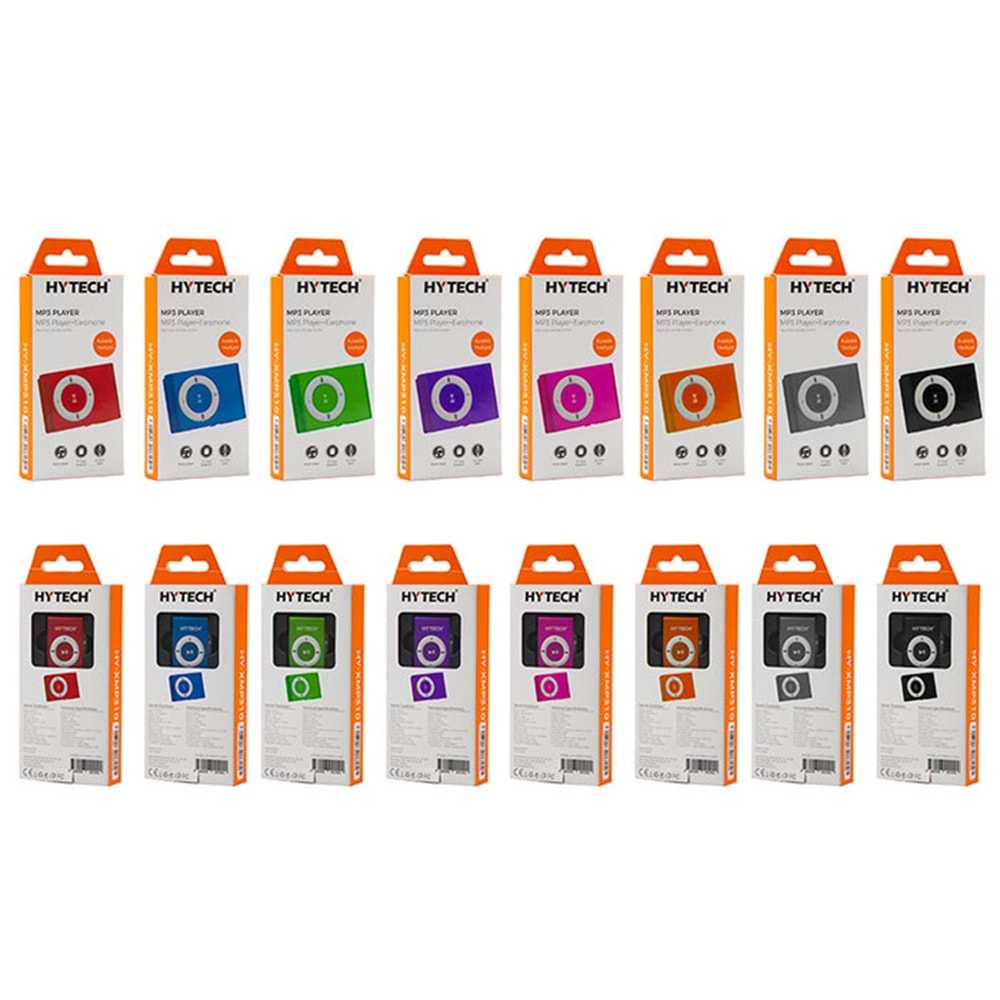 Hytech HY-XMP310 4*Siyah 4*Silver 2*Kırmızı 2*Mor 2*Mavi 2*Pembe 2*Gri 2*Turuncu TF kartlı MP3