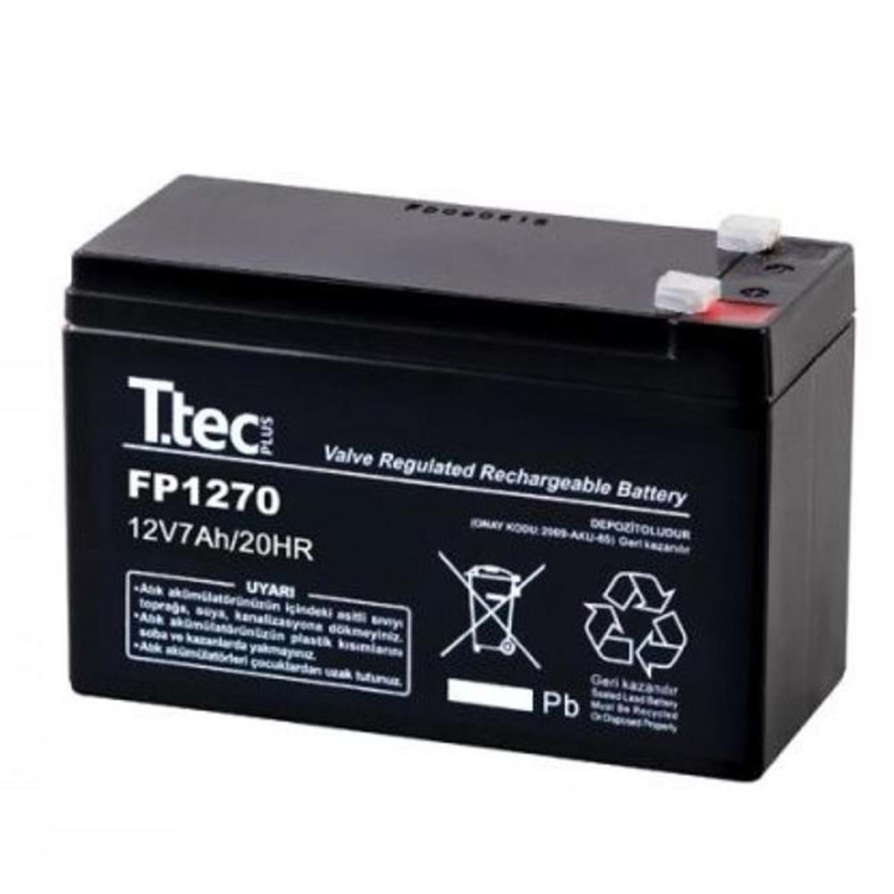 Ttec Base 12 Volt 7 Amper Bakımsız Kuru Akü 12V7A AKÜ