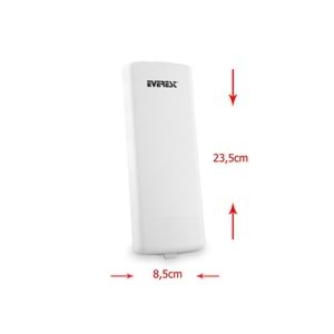 Everest EWN-220POE Dış Ortam Bina Dışı Uzun Mesafe Destekli 5.8Ghz 300Mbps Repeater + Access Point Kablosuz Router