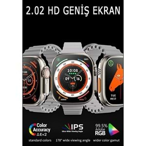 GS8+ ULTRA WATCH 8 PRO 2.05İNÇ HD PREMİUM İOS ve ANDROİD UYUMLU AKILLI SAAT (ÇİFT KORDON)