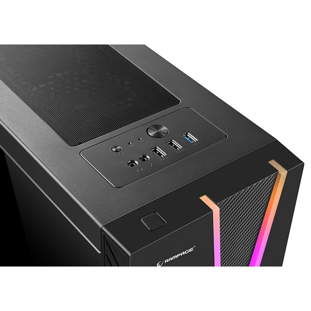 Rampage X-MAX 1*120mm Fan Tempered Camlı Gaming Oyuncu Kasası