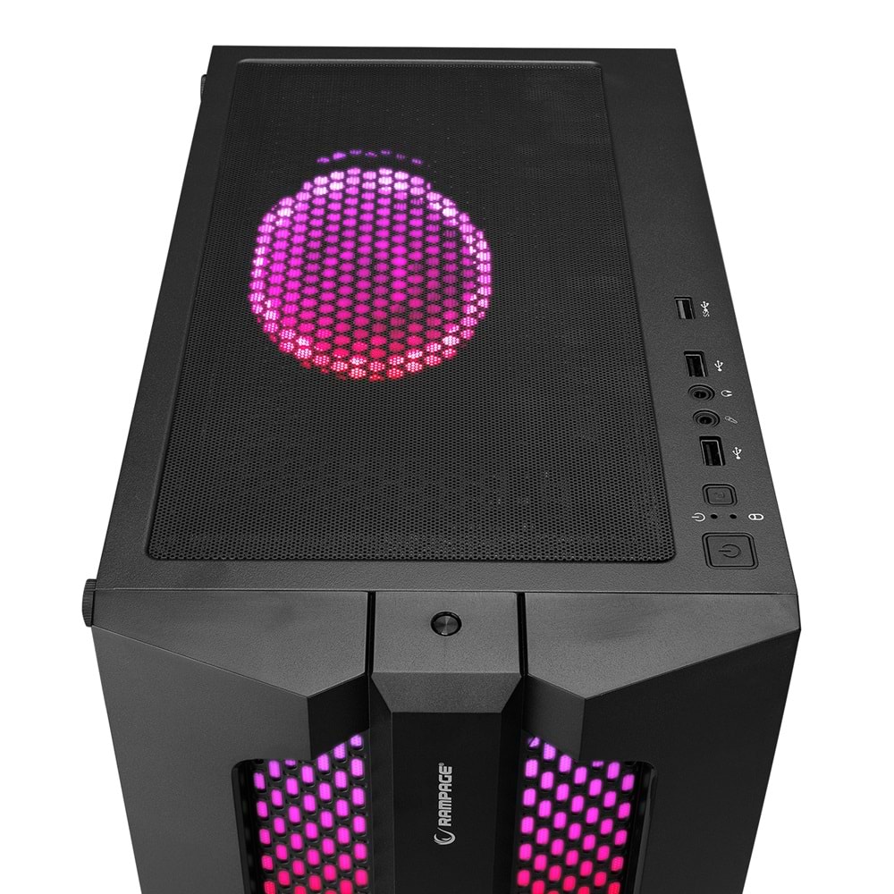 Rampage X-BASE Temper Camlı 600W 80 Plus Bronze ARGB Fanlı Gaming Oyuncu Kasası