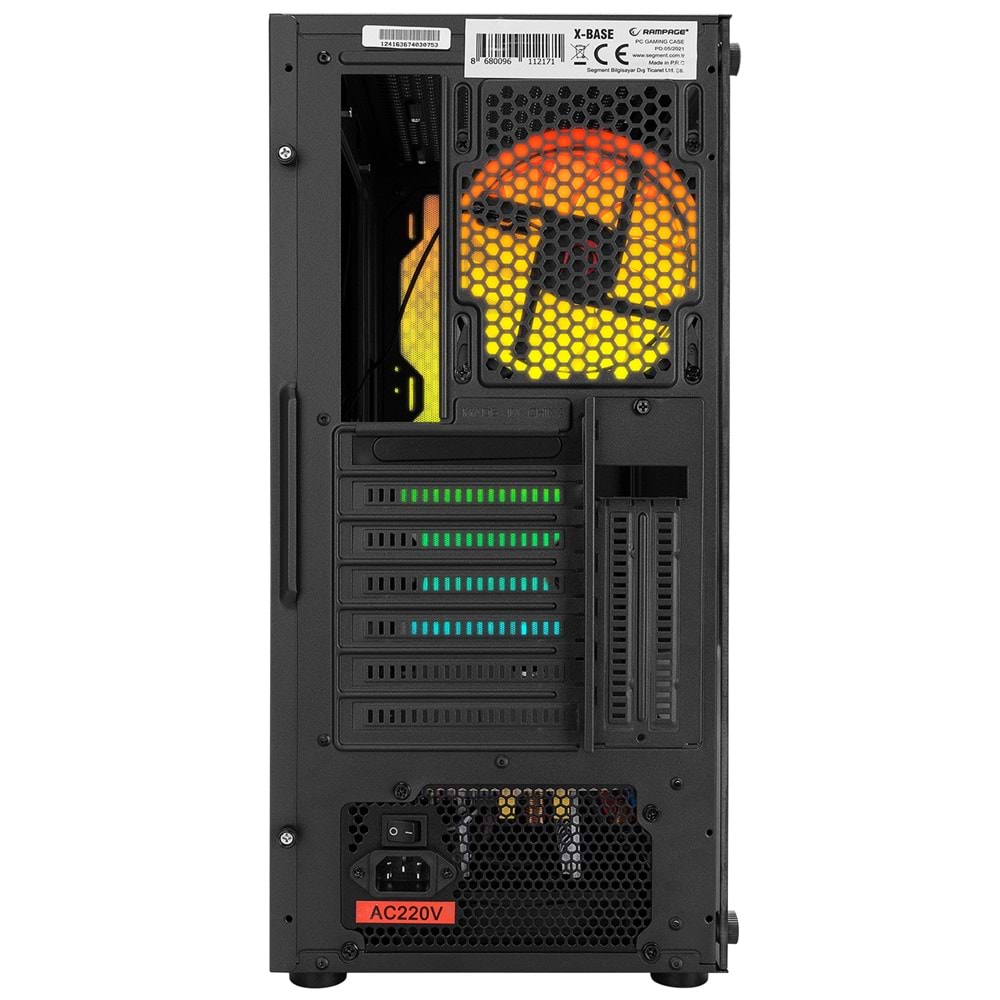 Rampage X-BASE Temper Camlı 600W 80 Plus Bronze ARGB Fanlı Gaming Oyuncu Kasası