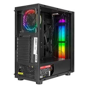 Rampage SPECTRA Tempered Glass 600W 80Plus Rainbow Fan ve Ledli 1*Usb 3.0 + 2* Usb 2.0 Gaming Kasa