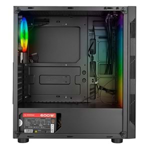 Rampage SPECTRA Tempered Glass 600W 80Plus Rainbow Fan ve Ledli 1*Usb 3.0 + 2* Usb 2.0 Gaming Kasa