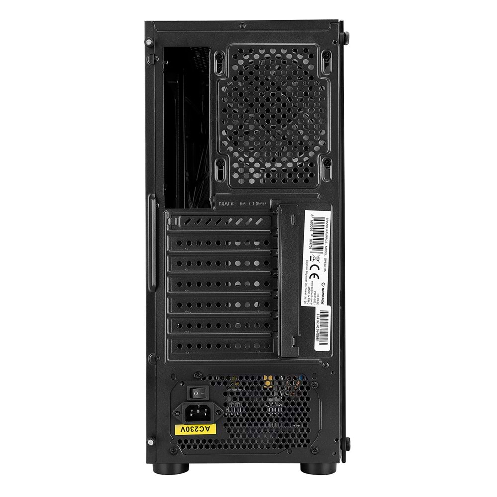 Rampage SPECTRA Tempered Glass 600W 80Plus Rainbow Fan ve Ledli 1*Usb 3.0 + 2* Usb 2.0 Gaming Kasa