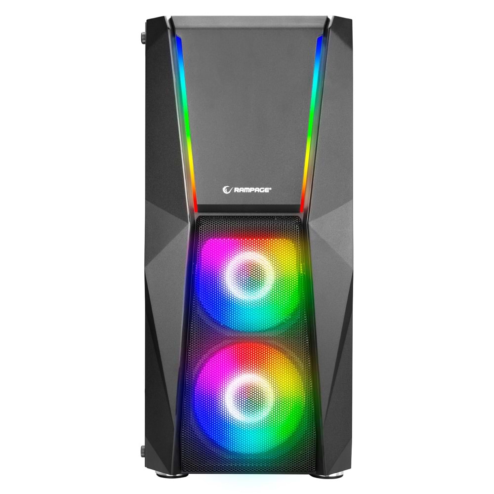 Rampage X-FORCE 3*RGB Fanlı 600W 80 Plus Bronze Tempered Camlı Gaming Oyuncu Kasası