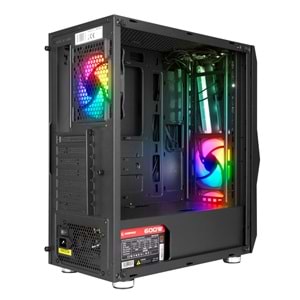 Rampage X-FORCE 3*RGB Fanlı 600W 80 Plus Bronze Tempered Camlı Gaming Oyuncu Kasası