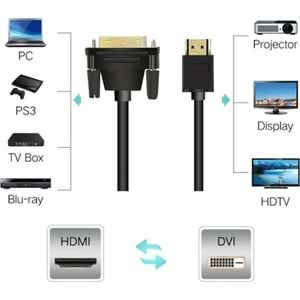 CONCORD C-590 HDMİ To DVİ (24+1) Çift Yönlü Görüntü Bağlantı Kablosu 1.80 METRE