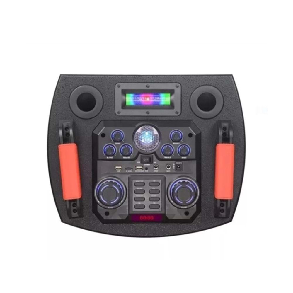 TELSAN NDR-1212S SD/USB/FM 12inc*2 BLUETOOTH ÇİFT KABLOSUZ KARAOKE MİKROFONLU KUMANDALI RGB MÜZİK KUTUSU